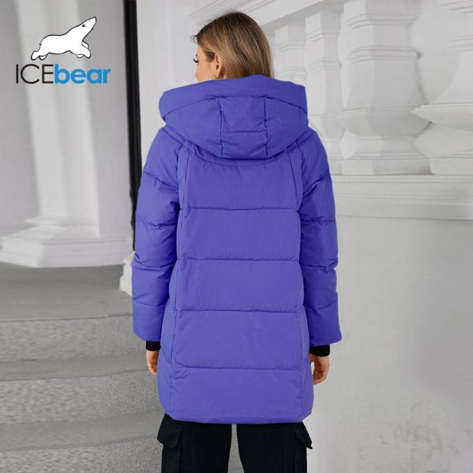 Stand-up Collar & Hood Mid-length Cotton/Down Jacket - Warmth Meets Fashion，classic woman coat，middle length，bright colour