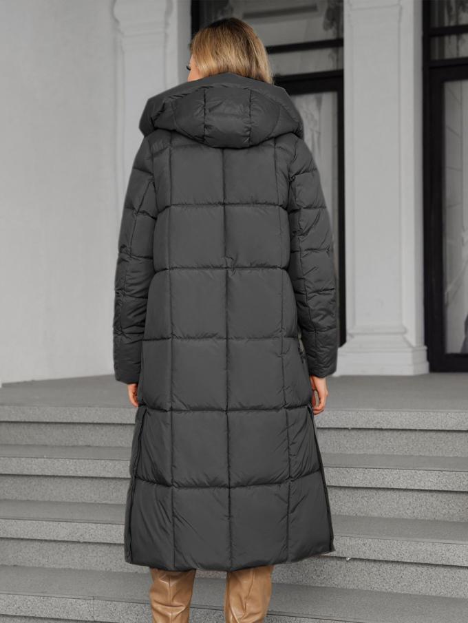 long women jacket, for cold winter coat, hooked, lower knees length, dark colours, Winter Warmth Graphene Self Heating line，