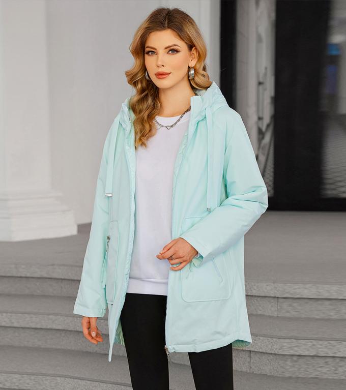 Reversible Mid Length Thin Cotton Jacket With Moderate Style，inside out coat，mid-length lightweight padded coat，for big sizes