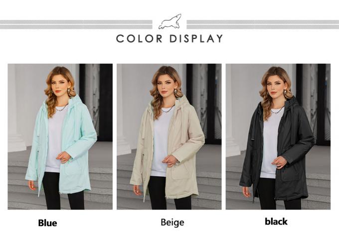 Reversible Mid Length Thin Cotton Jacket With Moderate Style，inside out coat，mid-length lightweight padded coat，for big sizes