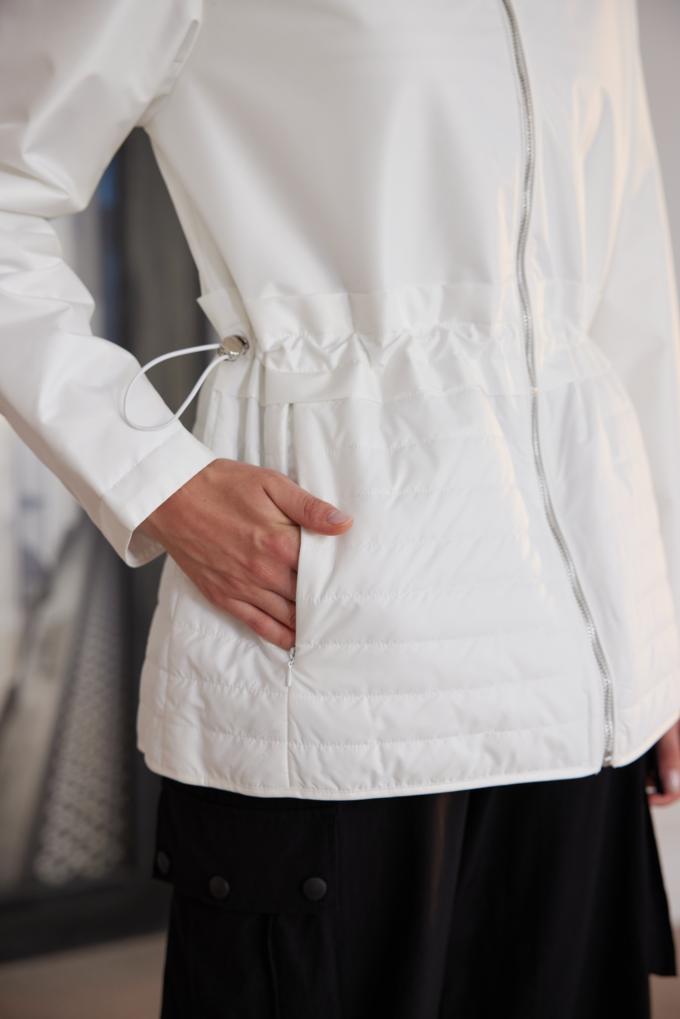 Ultimate Transitional Short Length Coat Outerwear For Spring / Autumn，with drawstrings，Figure-flattering design，Mix-and-match fabric design