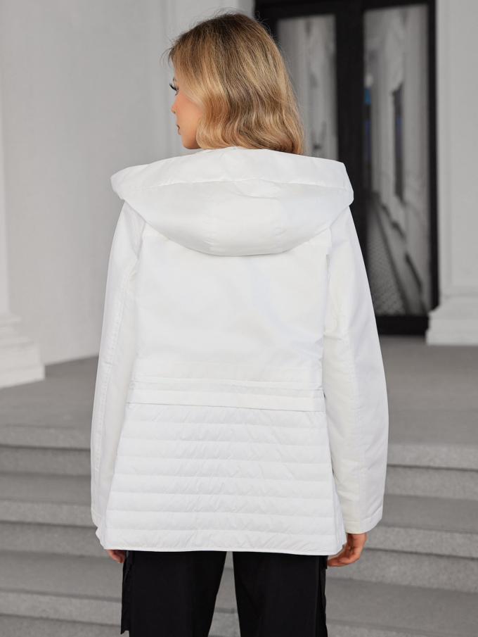 Ultimate Transitional Short Length Coat Outerwear For Spring / Autumn，with drawstrings，Figure-flattering design，Mix-and-match fabric design