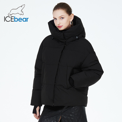 Buy Adjustable Cuffs Woman Winter Coat Windproof Hooded Winter Coat With Slant Pockets online manufacture