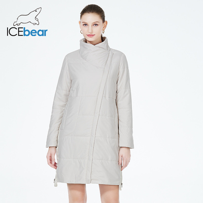 Buy Knee Length Long Down Jacket Woman Winter Coat Oblique Flap Design With Embellished Letter Webbing online manufacture