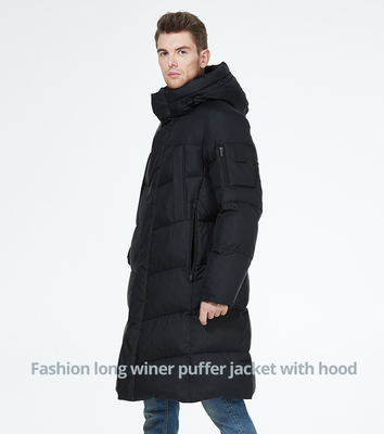 kaufen Doppelschichtmanschetten lange Jacke Tasche mit Kapuze Männer Parka Mantel mit Standkragen online manufacture