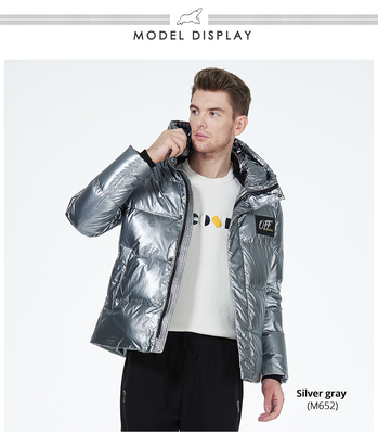 comprare Stile e funzione Giacca corta in argento Abito da uomo invernale online manufacture