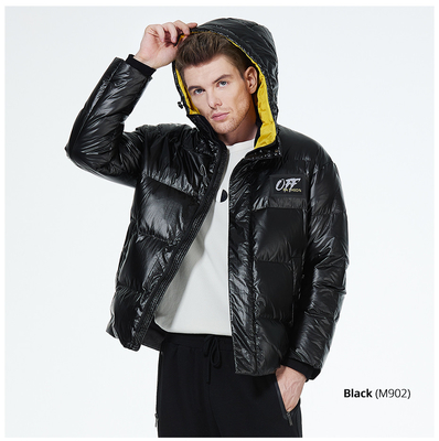 Buy Material Oil Repellent Down Coat Black Windproof Jacket 46-54 Size online manufacture