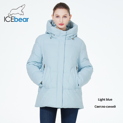 comprare Cappotto invernale di lunghezza moderata Giacca di cotone bianco con zip doppia e cappuccio online manufacture