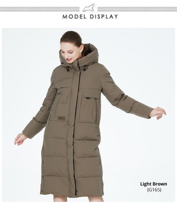 Buy Size L/46 Long Woman Winter Coat Long Down Coat Womens 65cm Sleeve Length online manufacture