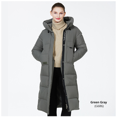 Buy Zipper Closure Woman Winter Coat Long Girls Winter Jacket 63 - 66cm Sleeve Length online manufacture