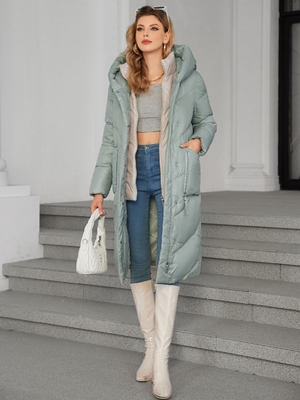 Buy Detachable Lining Fashionable Thickened Down Jacket, down jacket, long women coat，for cold winter, hooked, warmest coat, unique fashion online manufacture