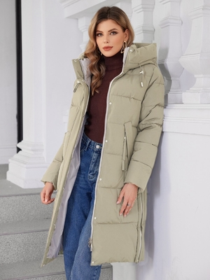 kaufen Schließung Weibliche Frostjacke in Schwarz mit Reißverschluss und Schnappverschluss online manufacture