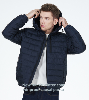 Grootte 46 - 54 Man Sping Herfstjas Donkerblauw Winterjas Voor klantvereisten