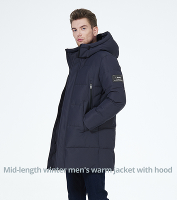 Pria Knitted Cuff Heavy Winter Coat Pria Wool Winter Coat Dengan Empat Pocket