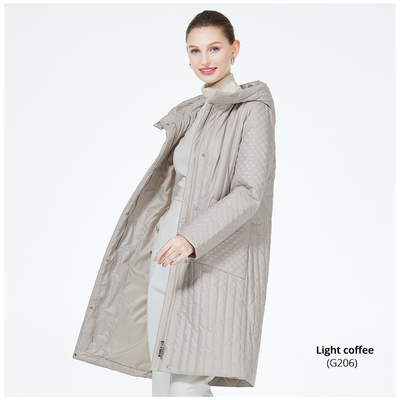 Giacca a strisce verticale con imbottitura lunga Grigio Donna Giacche Smart Casual Cintura Desing Versione vita