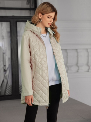 Reversible Mid Length Thin Cotton Jacket With Moderate Style，inside out coat，mid-length lightweight padded coat，for big sizes，for all ages female