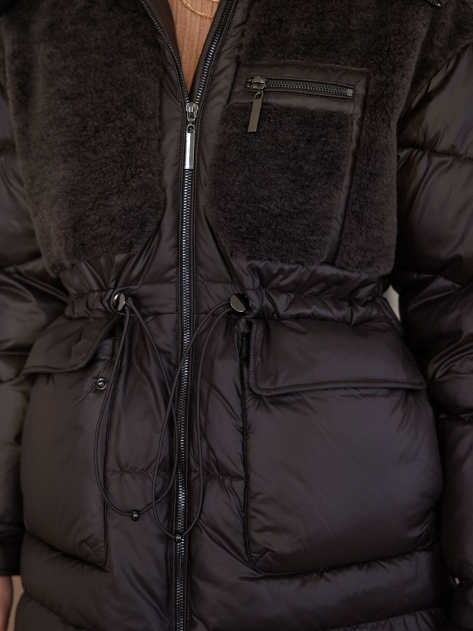 Luxurious Real Fox Fur Collar · Thickened Warmth Essential, raccoon fur, middle length, women winter down coat, bio-down coat,