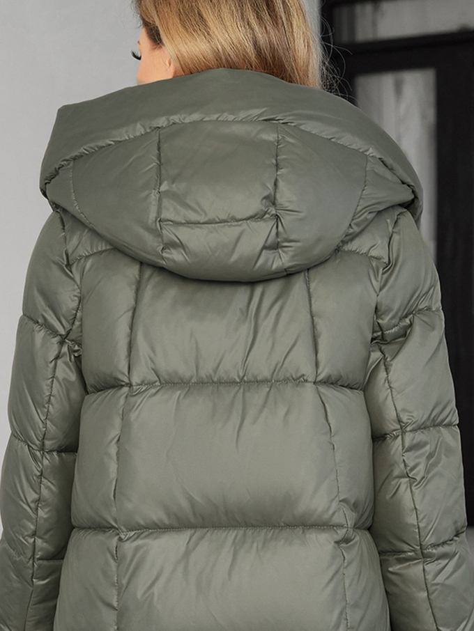 Detachable Lining Fashionable Thickened Down Jacket, long women coat，for cold winter, hooked,  machine washable, regular fit for daily wear